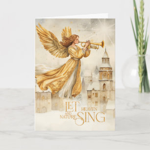 Himmel Natur Sing Gold Engel Christlich Weihnachte Feiertagskarte