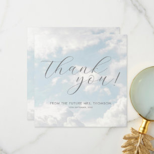 Himmel Neun Blaue Bewölkter Himmel Elegante Bridal Dankeskarte