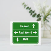 Himmel, reale Welt oder Hölle Postkarte (Stehend Vorderseite)