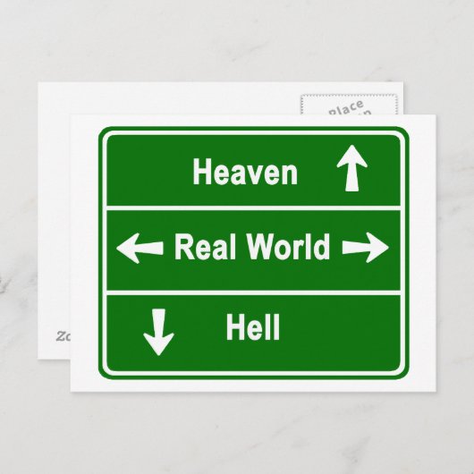 Himmel, reale Welt oder Hölle Postkarte (Vorne/Hinten)