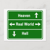 Himmel, reale Welt oder Hölle Postkarte (Vorderseite)