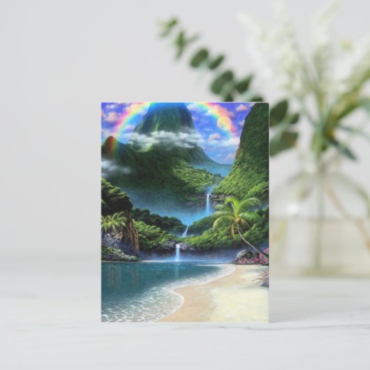 Himmel Regenbogen 2 Postkarte (Stehend Vorderseite)