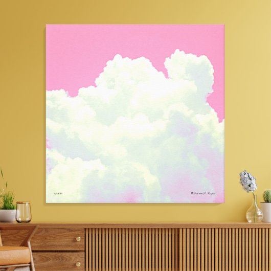 Himmel - Rosa Wolken - Stretchierte Leinwand Print (Insitu (Wohnzimmer))