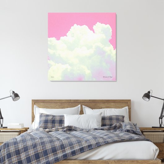 Himmel - Rosa Wolken - Stretchierte Leinwand Print (Insitu (Schlafzimmer))