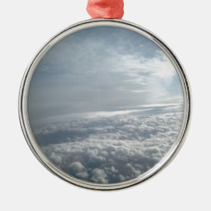 Himmel, Sicht auf das Flugzeug, Schöne Wolken Silbernes Ornament