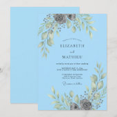Himmel Silbernes Blatt Hochzeit Einladung (Vorne/Hinten)