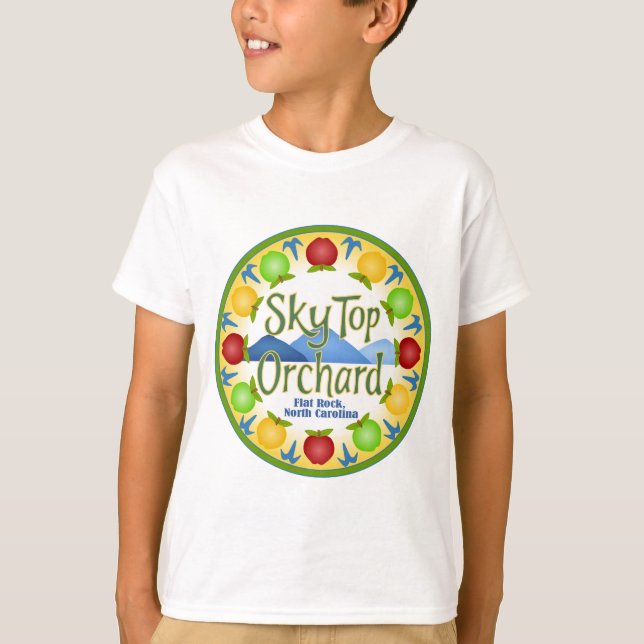 Himmel-Spitzenobstgarten T-Shirt (Vorderseite)