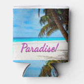 Himmel, Strand, Palmen - Paradies! Dosenkühler (Vorderseite)