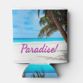 Himmel, Strand, Palmen - Paradies! Dosenkühler (Rückseite)