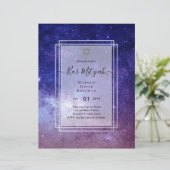 Himmel über BAR MITZVAH Galaxy Blue Gold Elegante (Stehend Vorderseite)