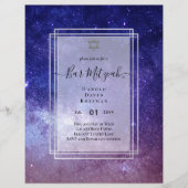 Himmel über BAR MITZVAH Galaxy Blue Gold Elegante (Vorderseite)