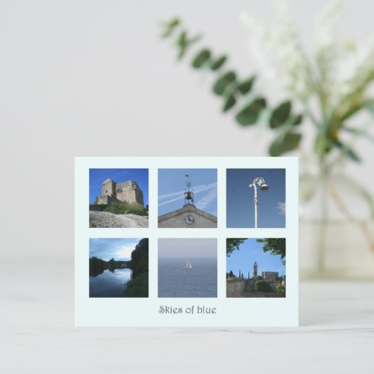 Himmel über Blau Postkarte (Stehend Vorderseite)