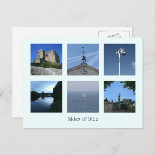 Himmel über Blau Postkarte (Vorne/Hinten)