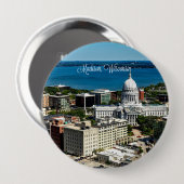 Himmel über Madison, Wisconsin Button (Vorne & Hinten)