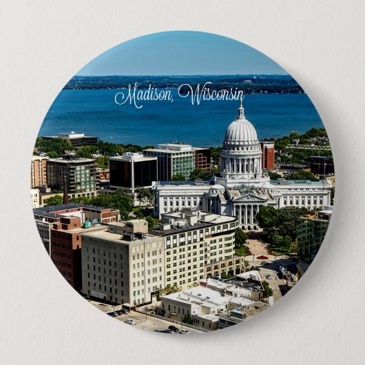Himmel über Madison, Wisconsin Button (Vorderseite)