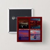 Himmel über San Diego und San Francisco Button (Vorne & Hinten)