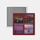 Himmel über San Diego und San Francisco Magnet (Vorderseite/Rückseite)