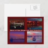Himmel über San Diego und San Francisco Postkarte (Vorne/Hinten)