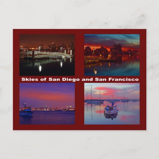 Himmel über San Diego und San Francisco Postkarte (Vorderseite)