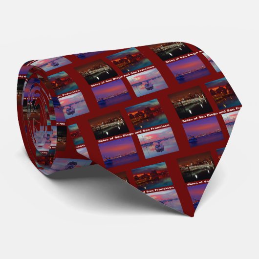 Himmel über San Diego und San Francisco Single Sid Krawatte (Gerollt)