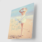 Himmel über Sand unter Frieden innerhalb der Girla Quadratische Wanduhr (Winkel)