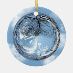 Himmel und Baum in einer Blase Keramik Ornament