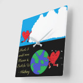 Himmel und Erde bewegen: Quadratische Wanduhr (Winkel)