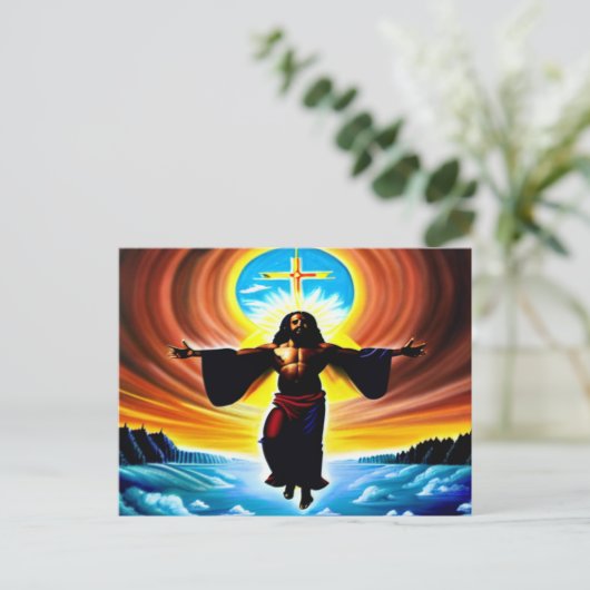 Himmel und Erde Christliche Schwarze Kunst Postkar Postkarte (Stehend Vorderseite)