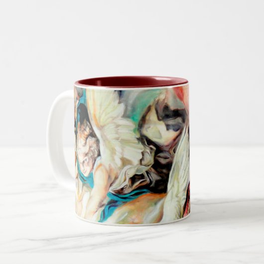 Himmel und Erde - feine Kunst-Tasse Zweifarbige Tasse (Vorderseite Links)