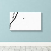 Himmel und Erde/ Vögel fliegen zu einem Baum/ Zen- Leinwanddruck (Insitu (Holzboden))