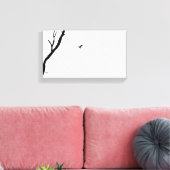 Himmel und Erde/ Vögel fliegen zu einem Baum/ Zen- Leinwanddruck (Insitu (Wohnzimmer))