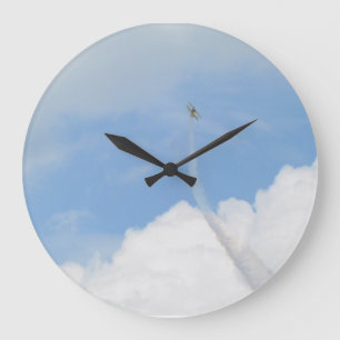 Himmel und Flugzeug Große Wanduhr