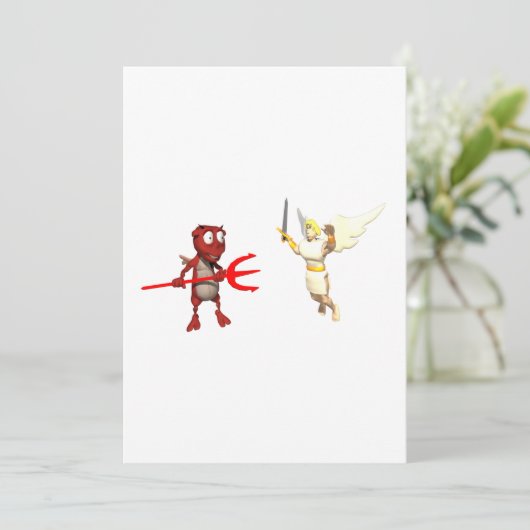 Himmel und Hölle Einladung (Stehend Vorderseite)