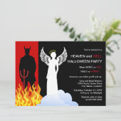 Himmel und Hölle Halloween-Party Einladung (Stehend Vorderseite)