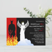 Himmel und Hölle Halloween-Party Einladung (Stehend Vorderseite)