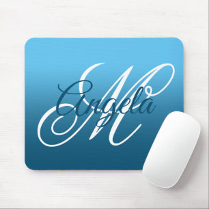 Himmel und Ozean Blau Ombre Personalisiertes Monog Mousepad