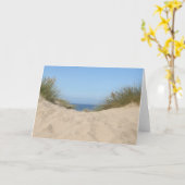 Himmel-und Sand-leere Karte (Gelbe Blume)