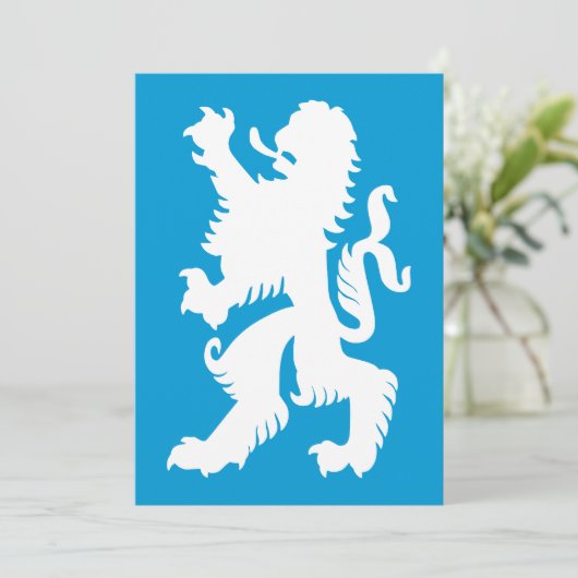 Himmel und weißer bayerischer Löwe Einladung (Stehend Vorderseite)