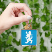 Himmel und weißer bayerischer Löwe Schlüsselanhänger (Hand)