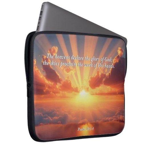 Himmel verkünden den Ruhm: Gott & Schöpfung Verse Laptopschutzhülle (Vorne Rechts)