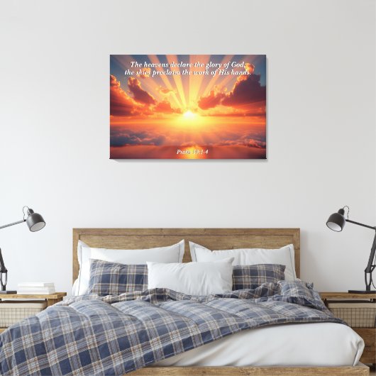 Himmel verkünden den Ruhm: Gott & Schöpfung Verse Leinwanddruck (Insitu (Schlafzimmer))