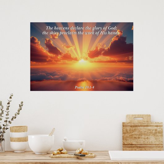 Himmel verkünden den Ruhm: Gott & Schöpfung Verse Poster (Küche)