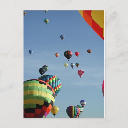Himmel voller Heißluftballons Postkarte (Vorderseite)