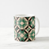 Himmel voller Sterne - Geometrisches Grün Kaffeetasse (VorderseiteRechts)