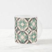 Himmel voller Sterne - Geometrisches Grün Mattglastasse (VorderseiteRechts)