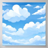 Himmel voller Wolken | Blaue Sky-Malerei in Wasser Poster (Vorne)