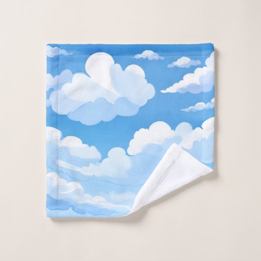 Himmel voller Wolken | Wasserfarbe Blaue Himmel Ma Waschlappen (Waschlappen)