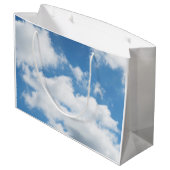 Himmel, Wetter, Natur, weiß, blau, wolke, sonnenli Große Geschenktüte (Rückseite Schrägansicht)
