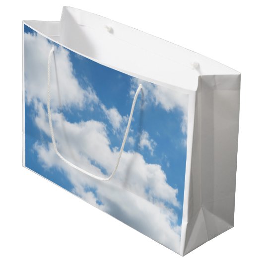 Himmel, Wetter, Natur, weiß, blau, wolke, sonnenli Große Geschenktüte (Vorderseite Schrägansicht)