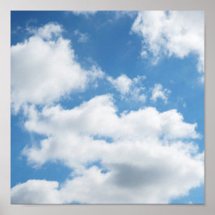Himmel, Wetter, Natur, weiß, blau, wolke, sonnenli Poster